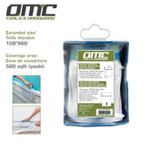 108"X66' pre-taped plastic drop cloth with dispenser