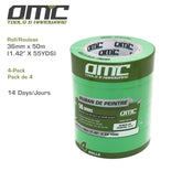 1.42"x55 YDS (36MMx50M) Green Painter's Tape (4-Pack)