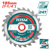 TCT saw blade 7-1/4"(185MM)X5/8"  24T for wood