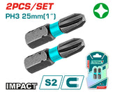 2PCS PH3X1" Impact screwdriver bits set