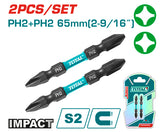 2PCS PH2X2-1/2" Impact screwdriver bits set