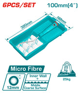 4" Cylinder brush 6 in 1 set