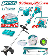 40V Cordless String Trimmer and brush cutter Combo